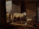 Eugene Verboeckhoven Canvas Paintings - Sheep Returning From Pasture